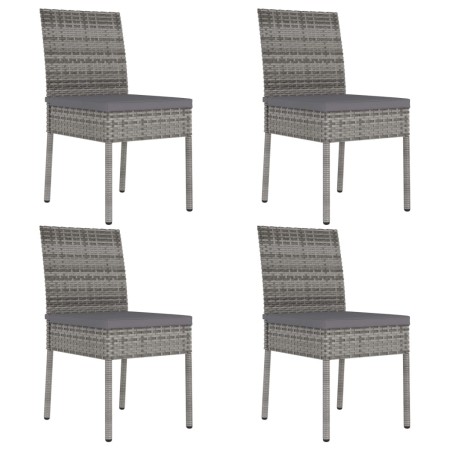 Gartenesszimmerstühle, 4 Stück, graues Kunststoff-Rattan von vidaXL, Gartenstühle - Ref: Foro24-315109, Preis: 157,58 €, Raba...