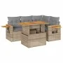 Set sofás jardín y cojines 4 pzas ratán sintético acacia beige by , Garden sets - Ref: Foro24-3327594, Price: 390,73 €, Disco...