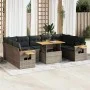 Set sofás jardín y cojines 10 pzas ratán sintético acacia gris de , Conjuntos de jardín - Ref: Foro24-3327644, Precio: 655,88...