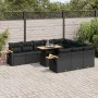 Set sofás jardín y cojines 10 pzas ratán sintético acacia negro by , Garden sets - Ref: Foro24-3327646, Price: 814,81 €, Disc...