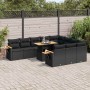 Set sofás jardín y cojines 10 pzas ratán sintético acacia negro by , Garden sets - Ref: Foro24-3327646, Price: 844,14 €, Disc...