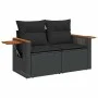 Set sofás jardín y cojines 10 pzas ratán sintético acacia negro by , Garden sets - Ref: Foro24-3327646, Price: 814,81 €, Disc...