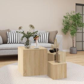 Mesas auxiliares 3 pzas madera contrachapada color roble Sonoma von , Seitentische - Ref: Foro24-808588, Preis: 68,70 €, Raba...