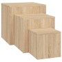 Mesas auxiliares 3 pzas madera contrachapada color roble Sonoma by , Side tables - Ref: Foro24-808588, Price: 69,60 €, Discou...