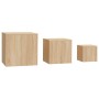 Mesas auxiliares 3 pzas madera contrachapada color roble Sonoma by , Side tables - Ref: Foro24-808588, Price: 69,60 €, Discou...