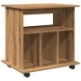 Armario con ruedas madera ingeniería roble artisan 60x45x60 cm by , Lockers and storage cabinets - Ref: Foro24-856663, Price:...