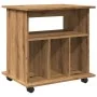 Armario con ruedas madera ingeniería roble artisan 60x45x60 cm by , Lockers and storage cabinets - Ref: Foro24-856663, Price:...