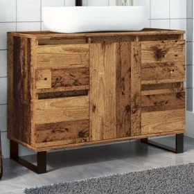 Mueble de lavabo madera de ingeniería envejecida 80x33x60 cm by , bathroom vanities - Ref: Foro24-857238, Price: 111,07 €, Di...