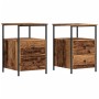 Mesitas de noche 2 uds madera envejecida 34x35,5x50 cm de , Mesitas de noche - Ref: Foro24-857259, Precio: 93,69 €, Descuento: %