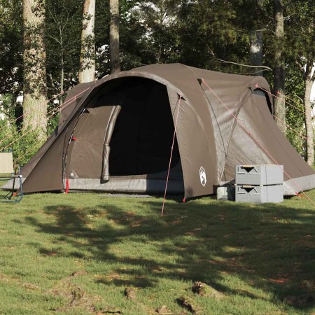 Tienda de campaña familiar iglú 6 personas impermeable marrón by , tents - Ref: Foro24-4009465, Price: 128,76 €, Discount: %