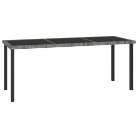 Grauer Garten-Esstisch aus synthetischem Rattan, 180 x 70 x 73 cm von vidaXL, Gartentische - Ref: Foro24-315119, Preis: 151,8...