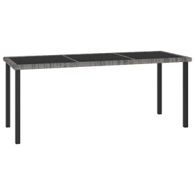 Gray synthetic rattan garden dining table 180x70x73 cm by vidaXL, Garden tables - Ref: Foro24-315119, Price: 150,16 €, Discou...
