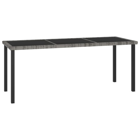 Gray synthetic rattan garden dining table 180x70x73 cm by vidaXL, Garden tables - Ref: Foro24-315119, Price: 151,78 €, Discou...