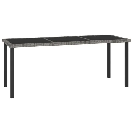 Gray synthetic rattan garden dining table 180x70x73 cm by vidaXL, Garden tables - Ref: Foro24-315119, Price: 150,16 €, Discou...