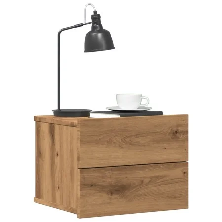 Mesitas de noche de pared 2 uds color roble artisan 40x32x30 cm by , Nightstands - Ref: Foro24-855947, Price: 94,59 €, Discou...