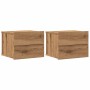 Mesitas de noche de pared 2 uds color roble artisan 40x32x30 cm by , Nightstands - Ref: Foro24-855947, Price: 100,31 €, Disco...