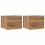 Mesitas de noche de pared 2 uds color roble artisan 40x32x30 cm by , Nightstands - Ref: Foro24-855947, Price: 94,59 €, Discou...