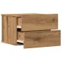 Mesitas de noche de pared 2 uds color roble artisan 40x32x30 cm by , Nightstands - Ref: Foro24-855947, Price: 94,59 €, Discou...