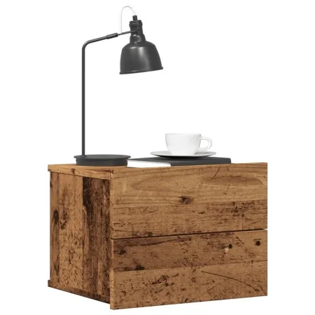 Mesitas de noche de pared 2 uds madera envejecida 40x32x30 cm by , Nightstands - Ref: Foro24-855945, Price: 73,60 €, Discount: %