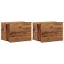 Mesitas de noche de pared 2 uds madera envejecida 40x32x30 cm by , Nightstands - Ref: Foro24-855945, Price: 74,78 €, Discount: %