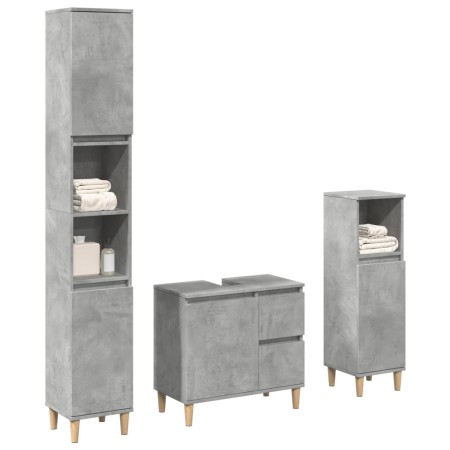 Set muebles de baño 2 piezas madera contrachapada gris hormigón by , Bathroom furniture - Ref: Foro24-3324945, Price: 163,53 ...