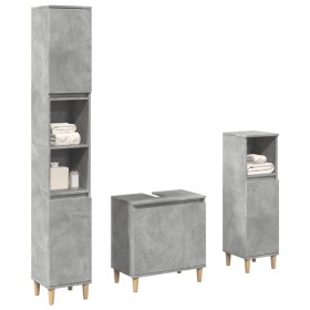 Set muebles de baño 2 piezas madera contrachapada gris hormigón von , Badezimmermöbel - Ref: Foro24-3324947, Preis: 152,31 €,...