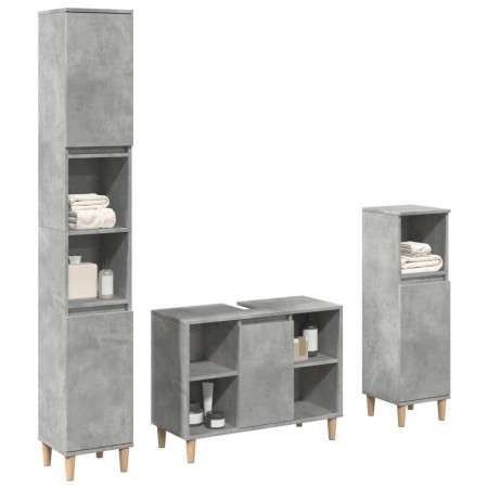 Set muebles de baño 2 piezas madera contrachapada gris hormigón von , Badezimmermöbel - Ref: Foro24-3324951, Preis: 164,21 €,...