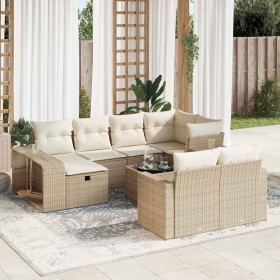 Set de sofás de jardín 11pzas con cojines ratán sintético beige de , Conjuntos de jardín - Ref: Foro24-3326072, Precio: 667,0...