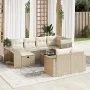 Set de sofás de jardín 11pzas con cojines ratán sintético beige by , Garden sets - Ref: Foro24-3326072, Price: 677,88 €, Disc...