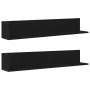 Estantes de pared 2 uds madera ingeniería negro 100x16,5x16,5cm von , Regale und Regale - Ref: Foro24-860041, Preis: 34,90 €,...