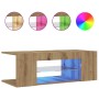 Mueble de TV luces LED madera roble artisan 90x39x30 cm von , TV-Möbel - Ref: Foro24-856326, Preis: 54,56 €, Rabatt: %