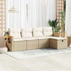 Juego de sofás jardín con cojines 5 pzas ratán sintético beige by , Garden sets - Ref: Foro24-3325957, Price: 381,85 €, Disco...