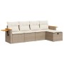 Juego de sofás jardín con cojines 5 pzas ratán sintético beige by , Garden sets - Ref: Foro24-3325957, Price: 393,17 €, Disco...
