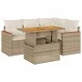 Set sofás jardín y cojines 5 pzas ratán sintético acacia beige by , Garden sets - Ref: Foro24-3327481, Price: 420,15 €, Disco...
