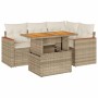 Set sofás jardín y cojines 5 pzas ratán sintético acacia beige von , Gartensets - Ref: Foro24-3327481, Preis: 400,13 €, Rabat...