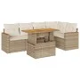 Set sofás jardín y cojines 6 pzas ratán sintético acacia beige by , Garden sets - Ref: Foro24-3327488, Price: 479,10 €, Disco...