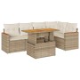 Set sofás jardín y cojines 6 pzas ratán sintético acacia beige by , Garden sets - Ref: Foro24-3327488, Price: 474,83 €, Disco...