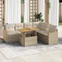 Set sofás jardín y cojines 7 pzas ratán sintético acacia beige by , Garden sets - Ref: Foro24-3327495, Price: 529,17 €, Disco...