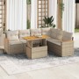 Set sofás jardín y cojines 7 pzas ratán sintético acacia beige by , Garden sets - Ref: Foro24-3327495, Price: 530,13 €, Disco...