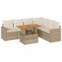 Set sofás jardín y cojines 7 pzas ratán sintético acacia beige by , Garden sets - Ref: Foro24-3327495, Price: 530,13 €, Disco...