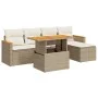 Set sofás jardín y cojines 6 pzas ratán sintético acacia beige by , Garden sets - Ref: Foro24-3327474, Price: 453,01 €, Disco...
