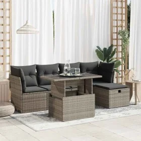 Set de muebles de jardín 6 pzas y cojines ratán sintético gris by , Garden sets - Ref: Foro24-3327770, Price: 387,33 €, Disco...