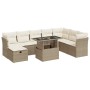 Set de sofás de jardín con cojines 9 pzas ratán sintético beige by , Garden sets - Ref: Foro24-3327798, Price: 672,19 €, Disc...