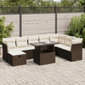 Set de sofás de jardín 9 pzas y cojines ratán sintético marrón von , Gartensets - Ref: Foro24-3327803, Preis: 621,92 €, Rabat...
