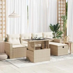 Juego de sofás jardín con cojines 6 pzas ratán sintético beige by , Garden sets - Ref: Foro24-3327808, Price: 474,77 €, Disco...