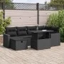 Set de sofás de jardín 7 pzas con cojines ratán sintético negro by , Garden sets - Ref: Foro24-3327815, Price: 516,69 €, Disc...