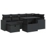 Set de sofás de jardín 7 pzas con cojines ratán sintético negro by , Garden sets - Ref: Foro24-3327815, Price: 524,21 €, Disc...
