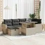 Set de sofás de jardín 7 pzas con cojines ratán PE gris claro von , Gartensets - Ref: Foro24-3327822, Preis: 534,08 €, Rabatt: %