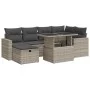 Set de sofás de jardín 7 pzas con cojines ratán PE gris claro von , Gartensets - Ref: Foro24-3327822, Preis: 534,08 €, Rabatt: %