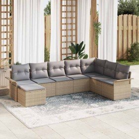 Conjunto de sofá de jardín 8 pcs Beige ratán sintético en Conjuntos de jardín | Comprar online en Foro24